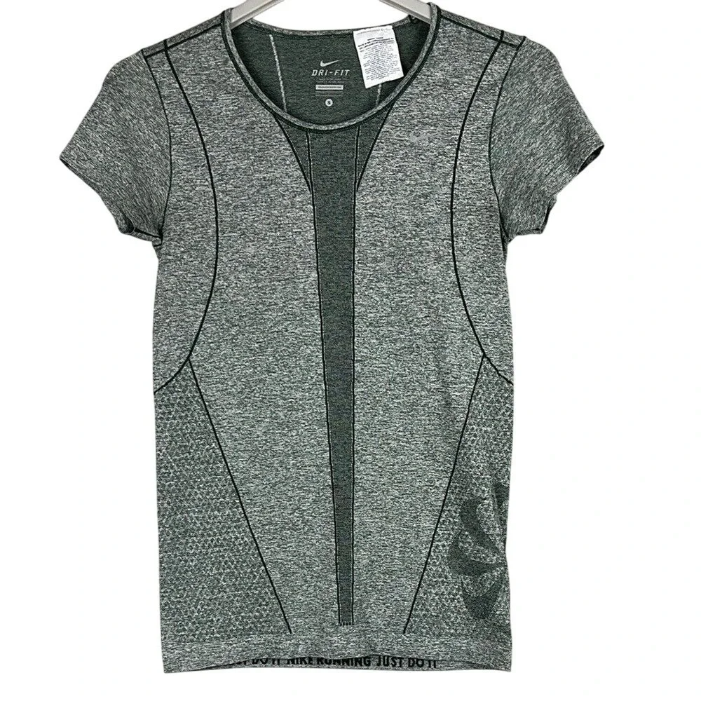 Nike Dri-Fit‎ Short Sleeve Running Active Top Women's Size Small Grey
